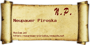 Neupauer Piroska névjegykártya